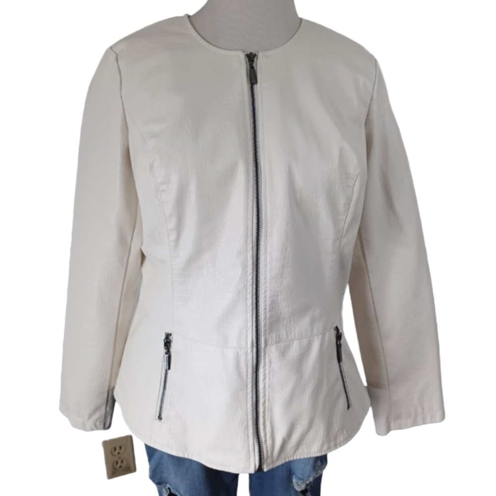 ALFANI FAUX LEATHER JACKET SIZE L